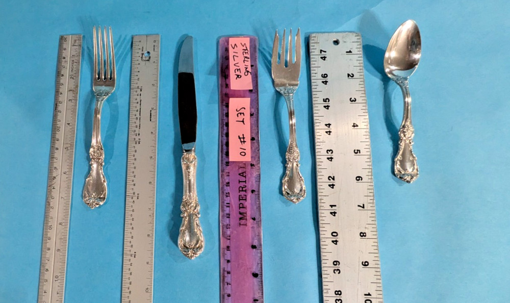 REED & BARTON LUXURY STERLING SILVER 4PC PLACE SETTING SET #10