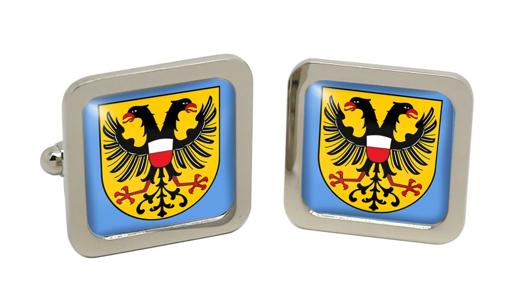 Lübeck (Germany) Square Cufflink in Chrome Box