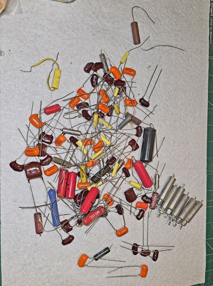 Large Lot of Capacitors - Mixed Values and Makers