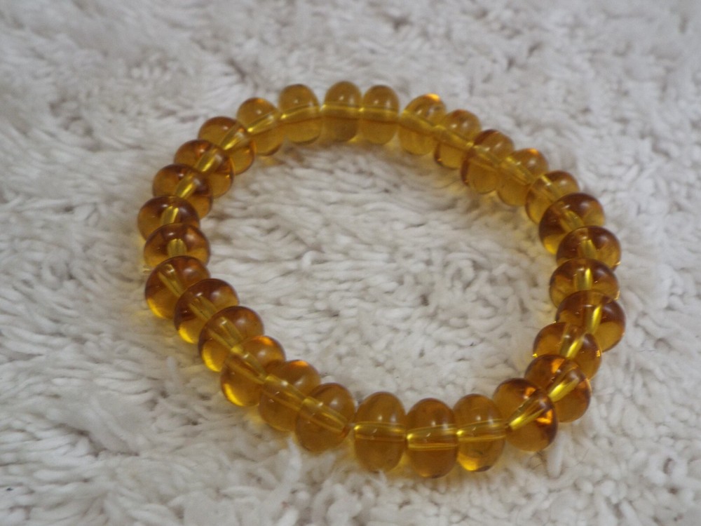 Gold Glass Bead Stretch Bracelet (A78)