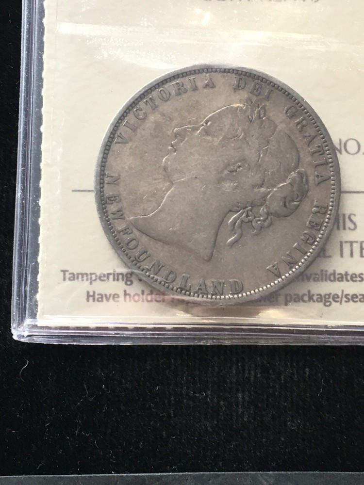 1873 ICCS Graded Newfoundland, ¢50 Twenty Cent**VG-10**