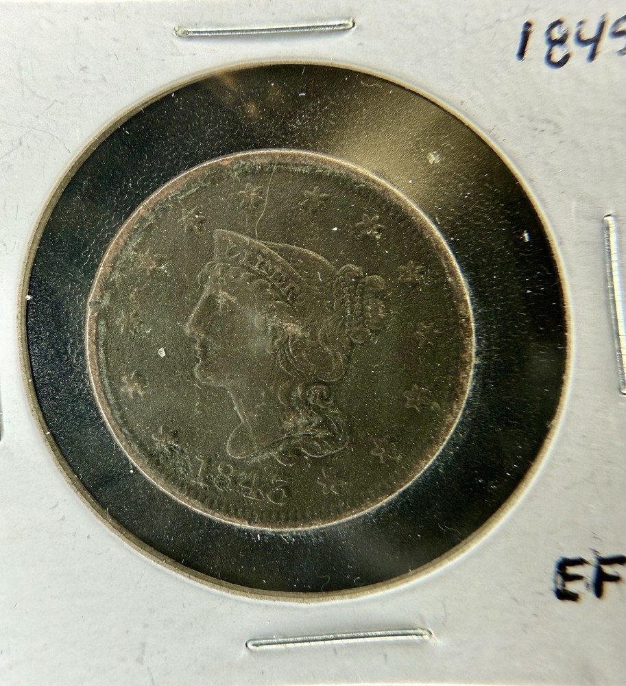 1845 Braided Hair Large Cent – Sharp Circulated Example