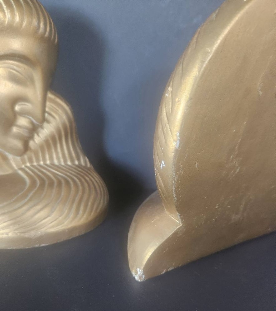 Gilded Art Deco Style Bookends