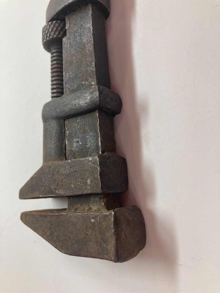 Unique Antique Pipe wrench Wood handle Hammer head