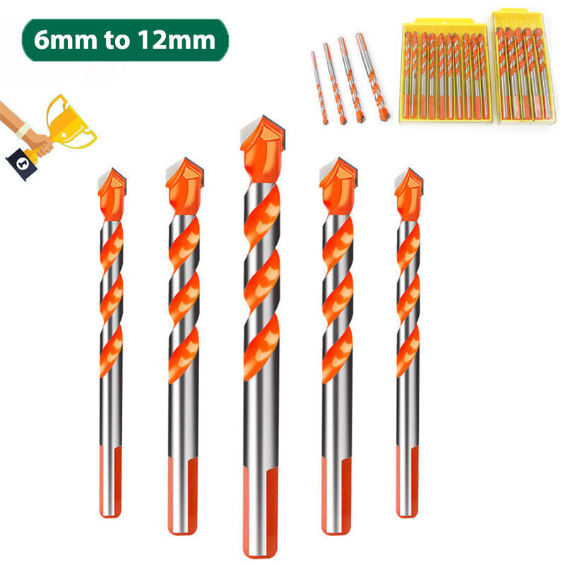 Multi Construction Bits Masonry Concrete Wood Tile Drills Bit Tools 6mm to 12mm