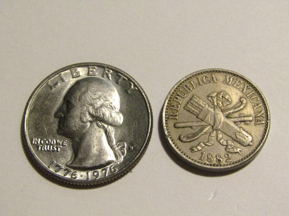 Mexico 1882 5 Centavos Old Coin