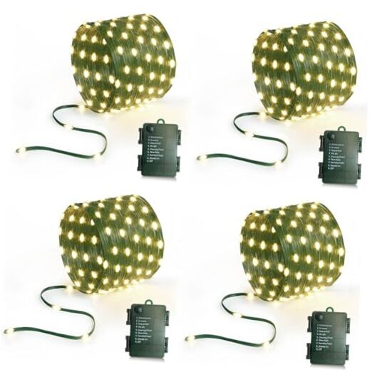 16.5ft Battery Operated String Lights(4 Pack), 50 LED Twinkle Fairy String