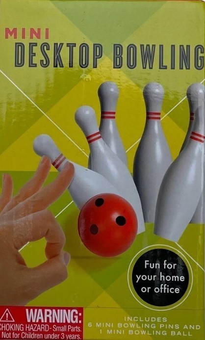 Mini Desktop Bowling Age 3+ (Includes 6 Bowling Pins & 1 Bowling Ball)