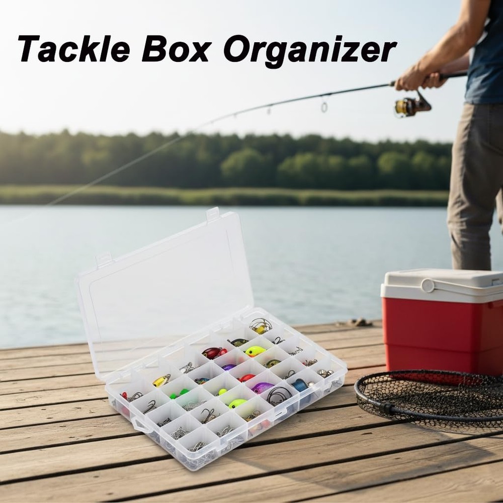 Guyuyii 4 Pack 36-Grid Plastic Clear Organizer 4 36 Compartments, White