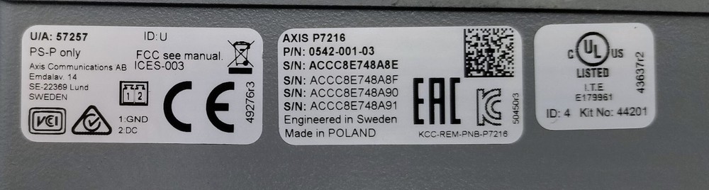 Axis P7216 Rack Mountable Video Encoder
