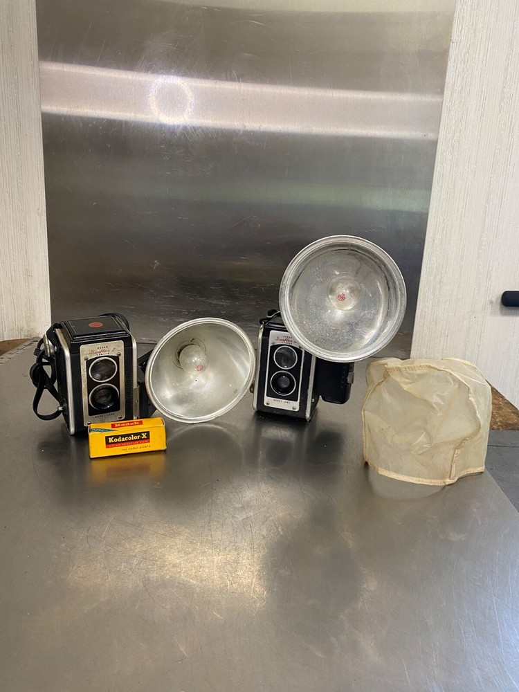 Kodak Duflex Vintage Cameras & Flash Holders Set