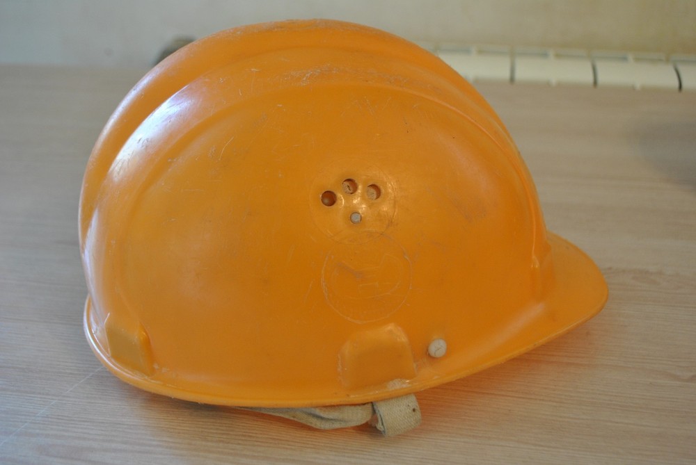 Vintage Soviet construction helmet