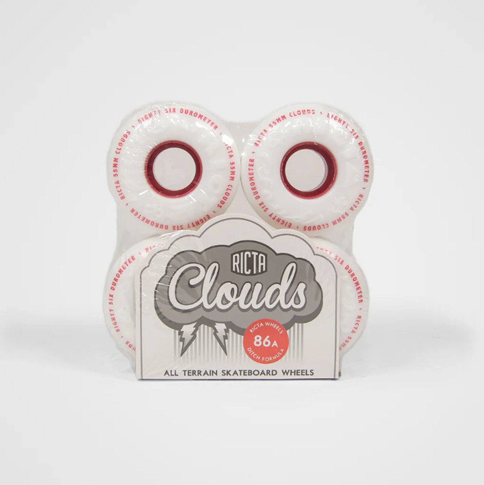 Ricta Clouds Skateboard Wheels Set White Red 57mm 86a