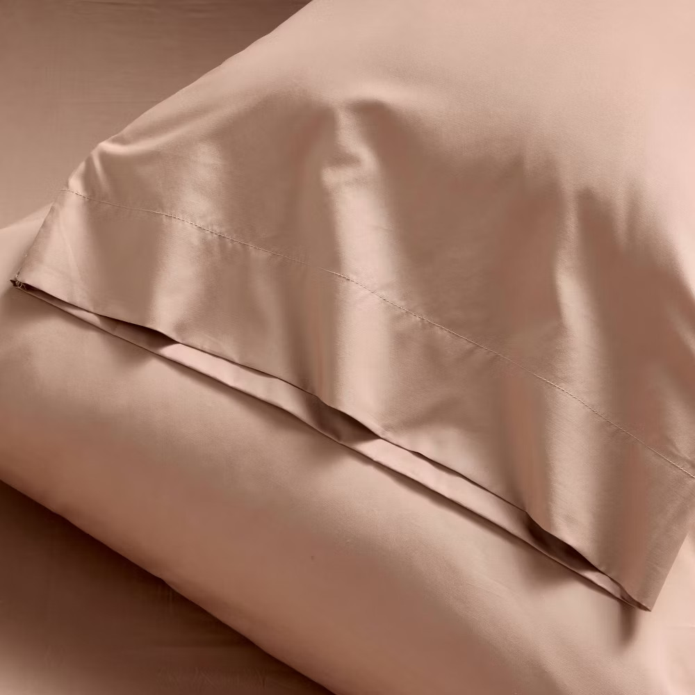 Standard 400 Thread Count Percale Pillowcases Light Adobe Clay - Casaluna