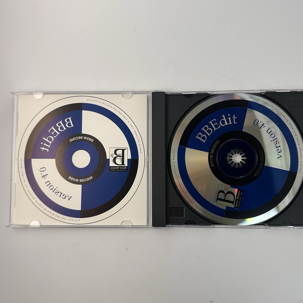 BBEdit Version 4.0 Text Editing For Macintosh Bare Bones Vintage Software CD