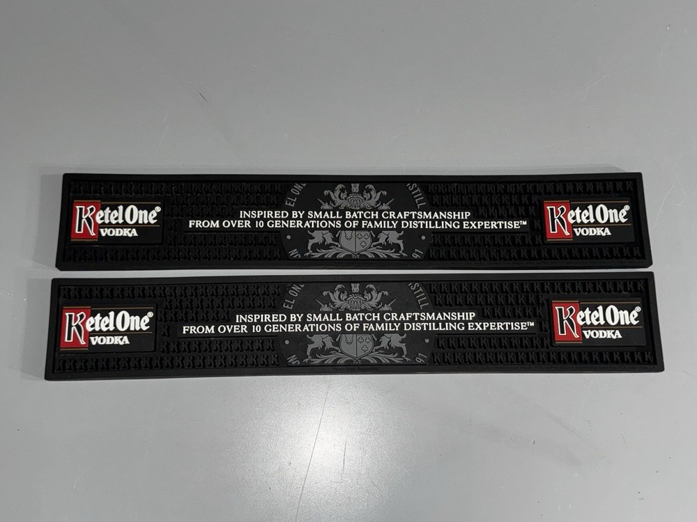 2 KETEL ONE Vodka Rubber Bar Mat Runner Bartender Spill Drip Mancave