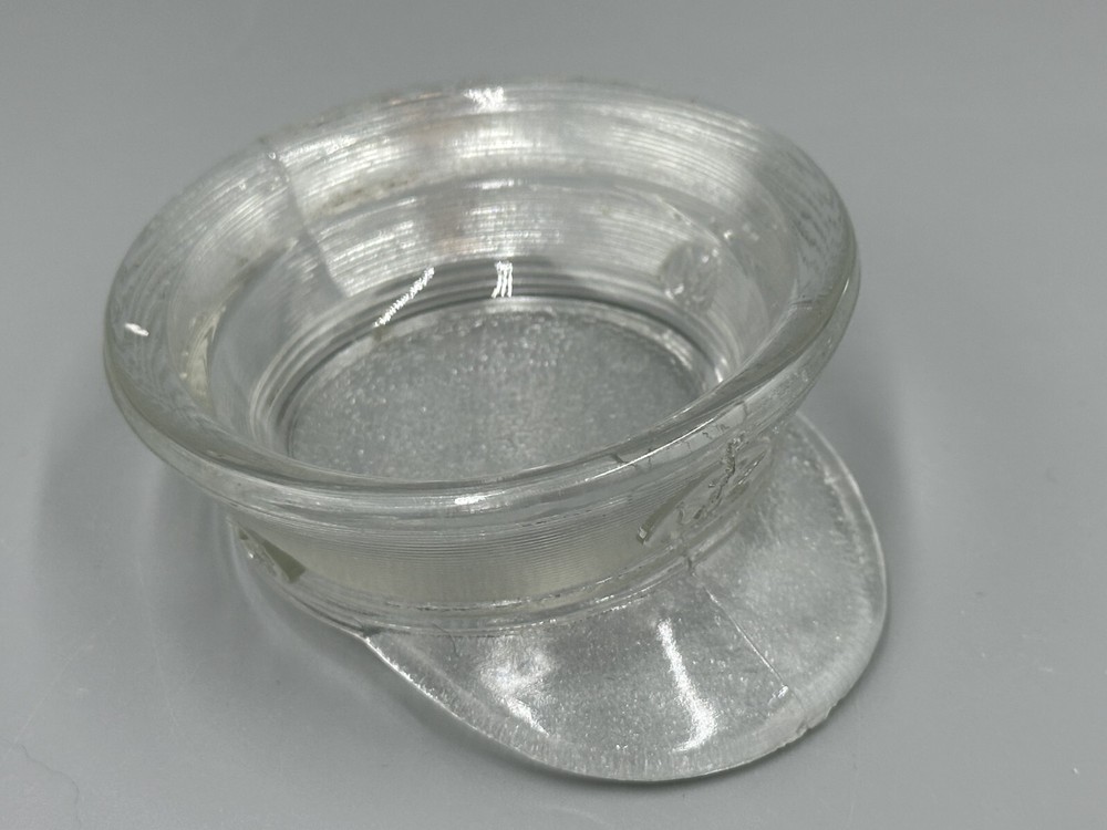 1942 MILITARY HAT Cap GLASS CANDY CONTAINER Vintage E&A 131