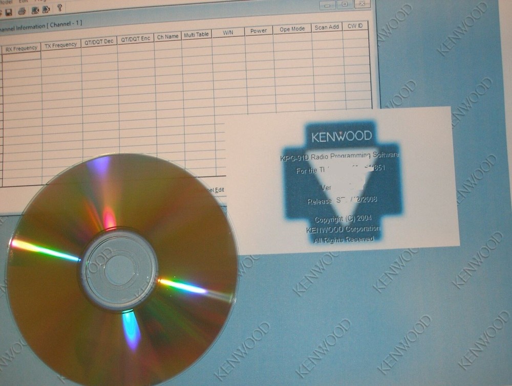 Kenwood TK-5710 TK-5810 TK-5910 KPG-95DG Programming Software CD