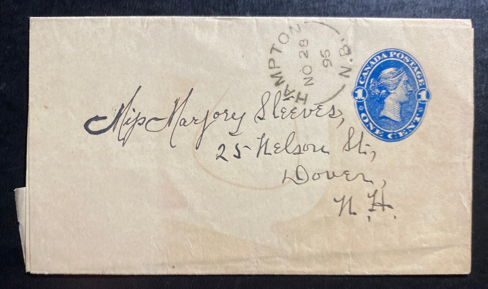 1896 Hampton Canada Postal Stationery Wrapper Cover To Dover