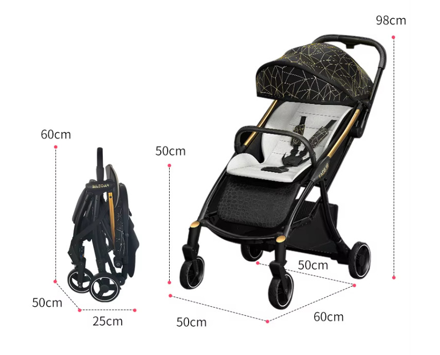 Lightweight Foldable Lay Flat Stroller Infant and Toddlers