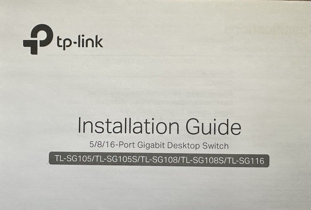 TP-Link 5 Port Gigabit Desktop Switch TL-SG105