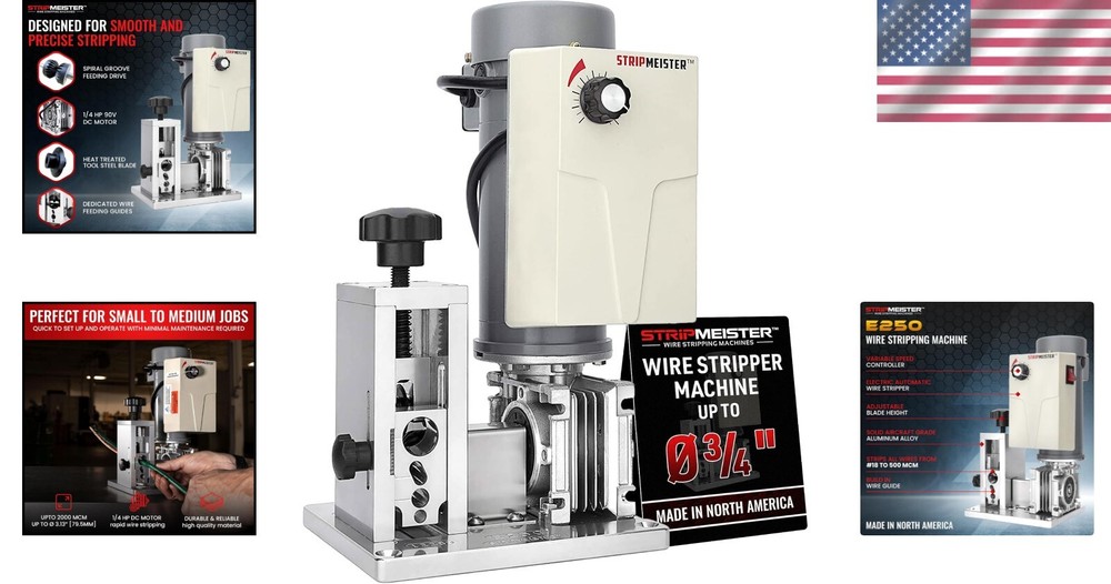StripMeister E250 - Advanced Electric Cable Stripping Machine, Variable Speed