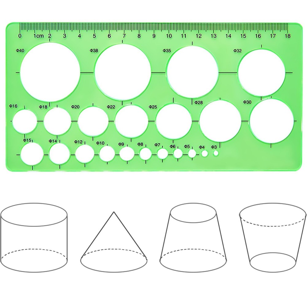 Circle Template 3 Pieces Plastic Circle and Oval Templates Measuring Template...