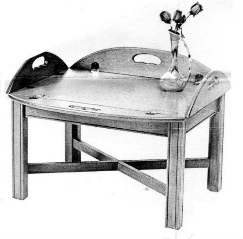 BLUEPRINT...PLAN...Butler Tray Table Woodworking Blueprint Plan