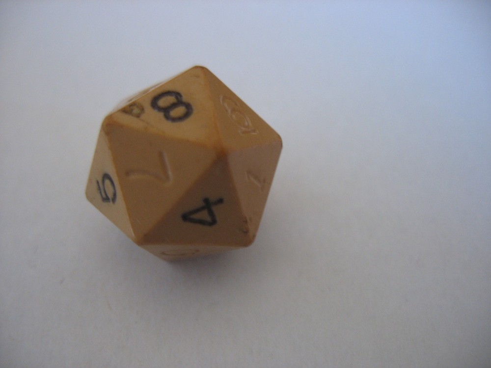 Vintage Gamescience Tan D20 (0-9) Twice Dice