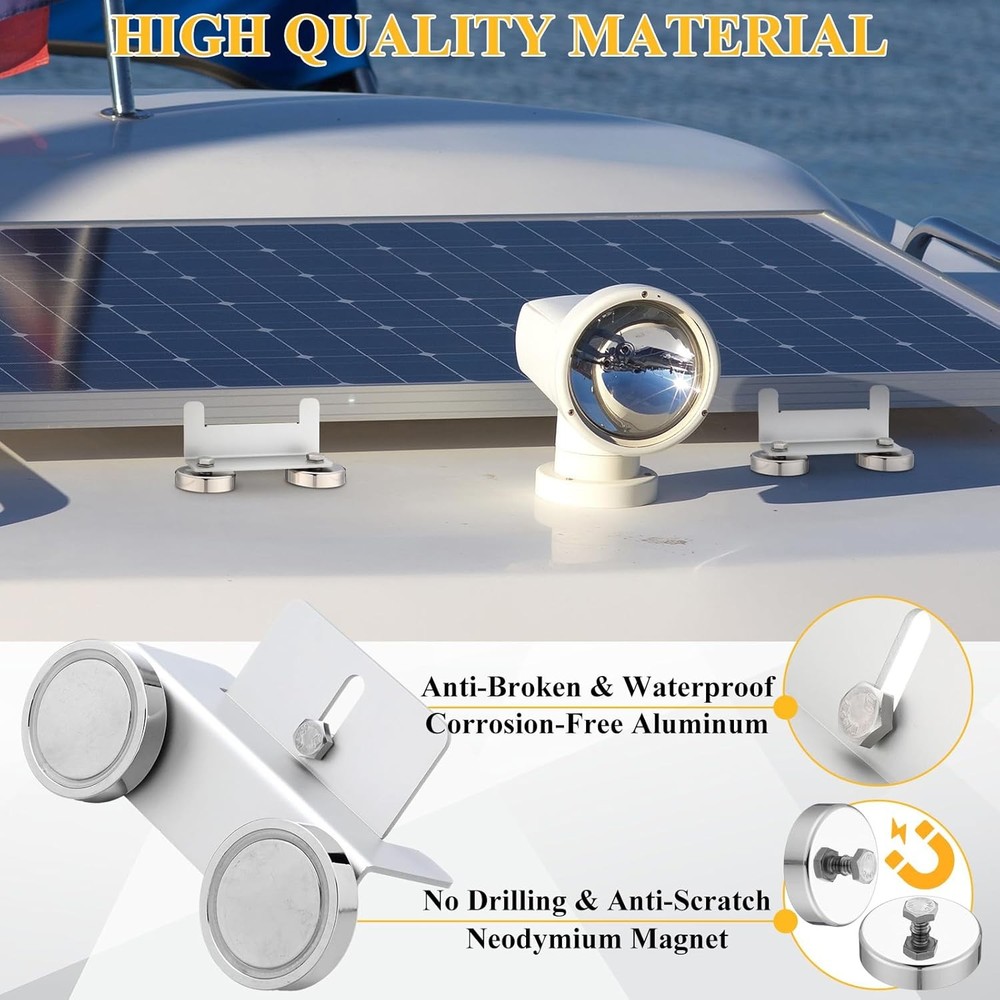 Pack 1200 Lbs No Drill Magnetic Solar Panel Mount Bracket Solar Panel 4 Silver