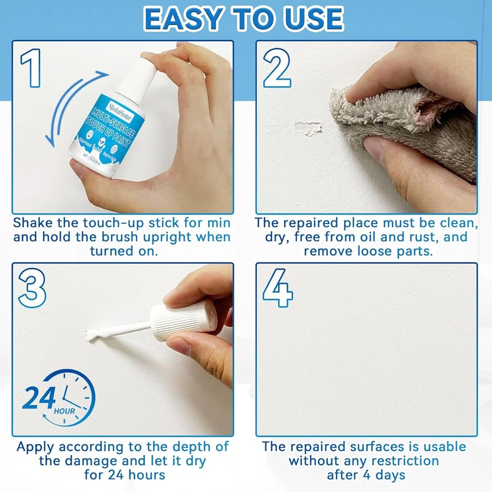 2-Pack White Touch UP Paint, Multi-Surface Touch Up Paint Pen, Interior Exterior
