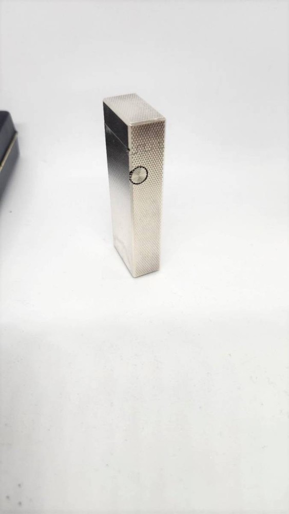 Dunhill Gas Lighter Burley Pattern D Mark Silver Used