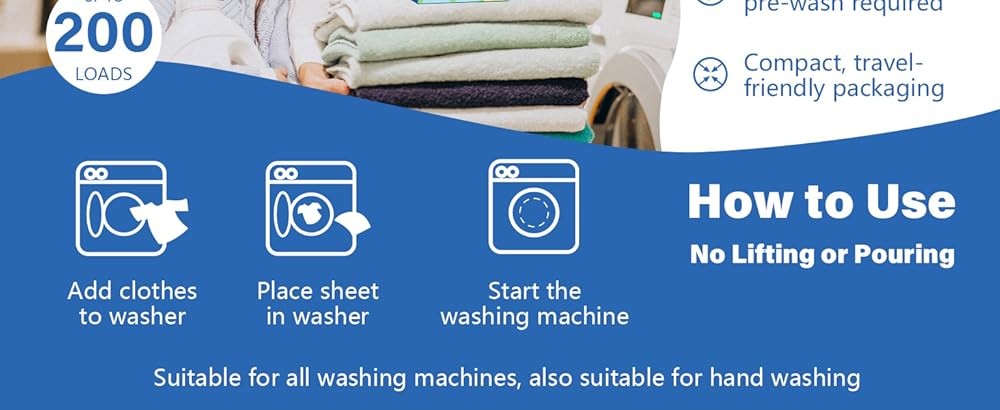 200-loads Eco Laundry Deternt Sheets - Fresh Scent - for