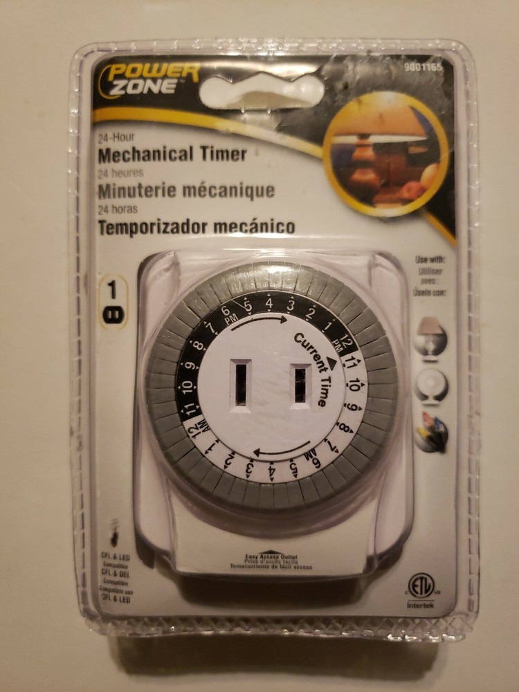 NEW POWER ZONE 24 HOUR INDOOR HEAVY DUTY MECHANICAL OUTLET TIMER CONTROL 9001165