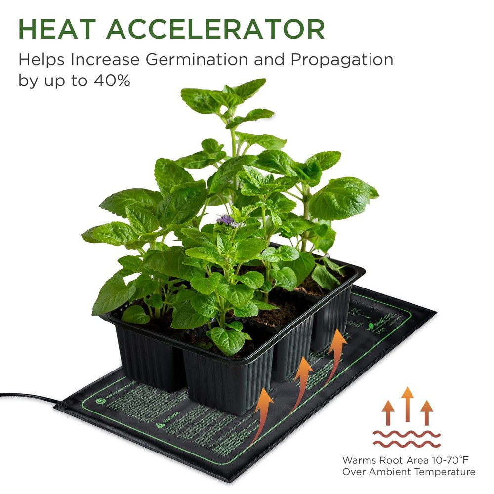 SEEDLING HEAT MAT Adjustable Temperature Waterproof 2 Pack SEEDFACTOR