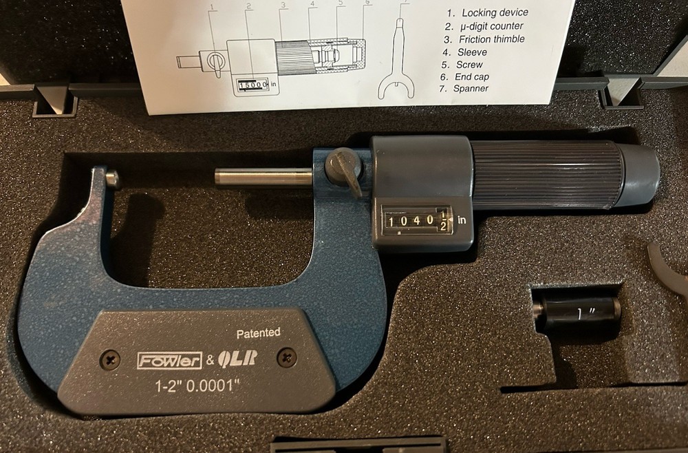 Fowler 1-2” Digit Tube Micrometer