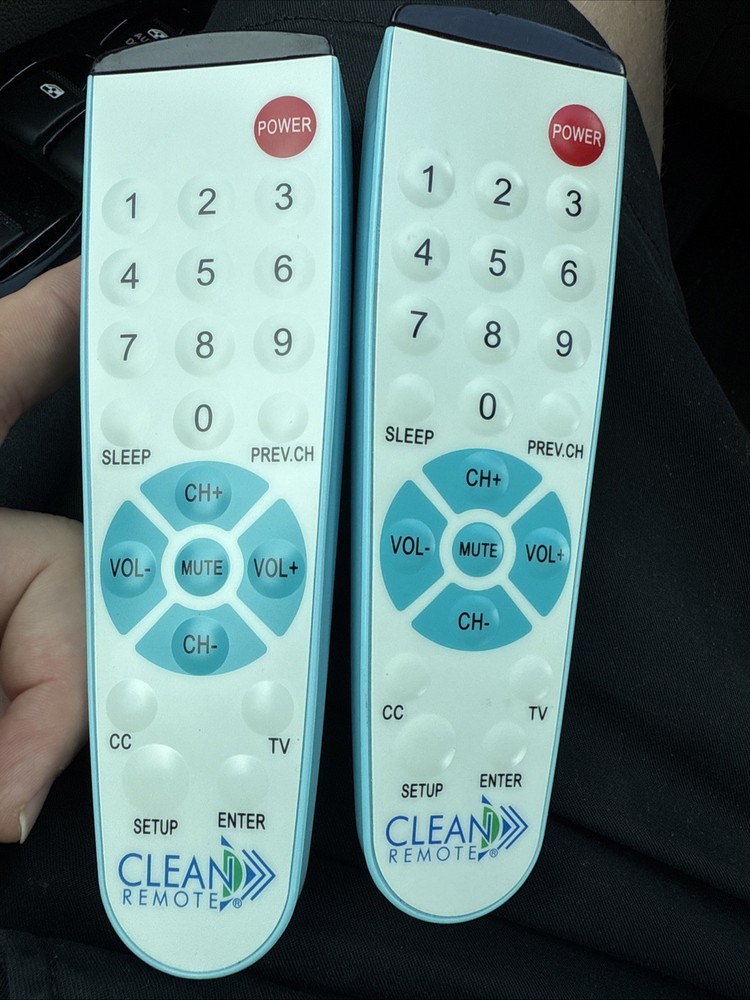 2-Pack CLEAN REMOTE CR1 Universal TV Remote Control, Spillproof