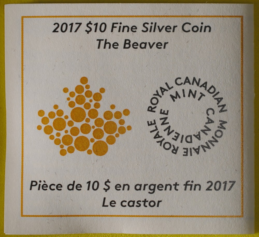 2017 Canada 10 Dollars Proof Beaver