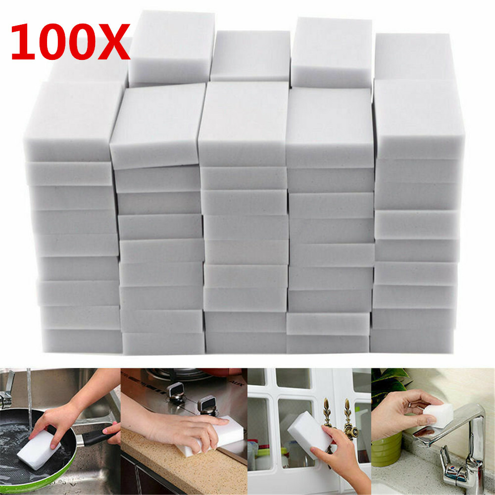 10-100Pcs Magic Sponge Eraser Cleaning Multi-function Foam Melamine Cleaner US