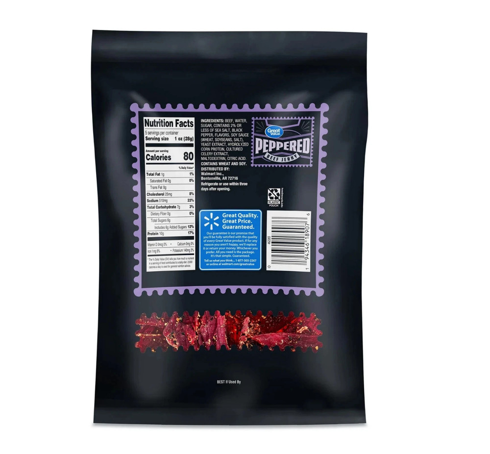 Great Value Peppered Beef Jerky, 5 Oz...