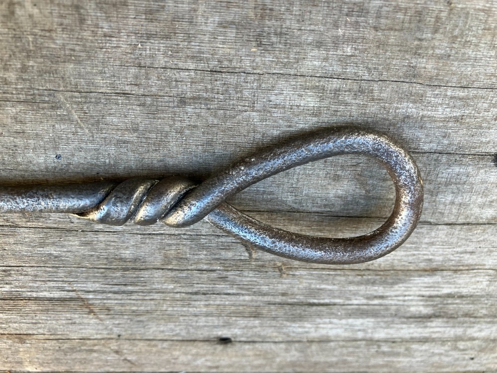 Antique 6" Blacksmith Made Twisted Iron Screwdriver
