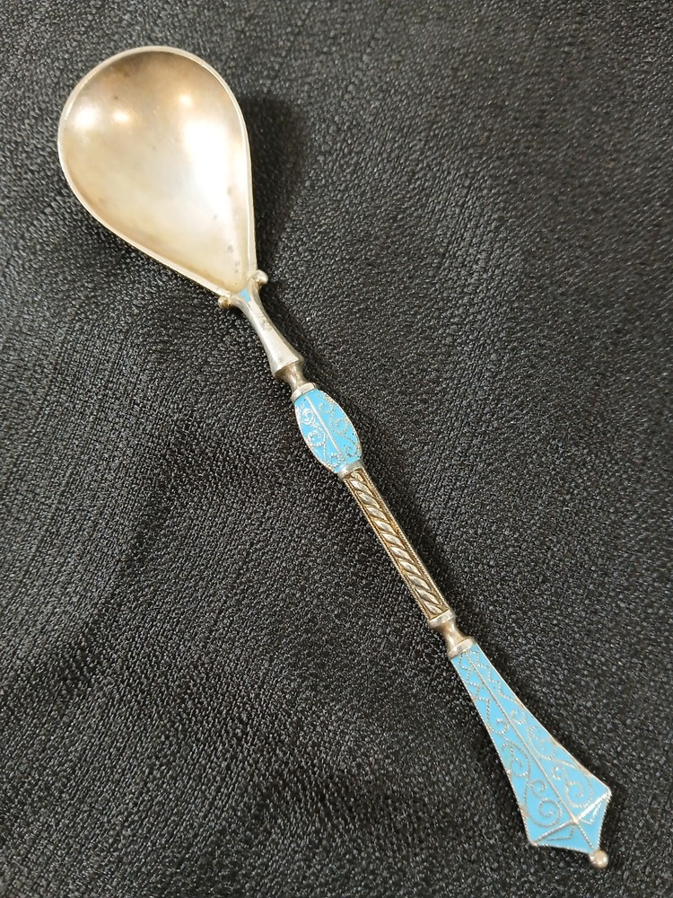 David Andersen Norway Sterling Silver Plus Enamel Spoon 930s