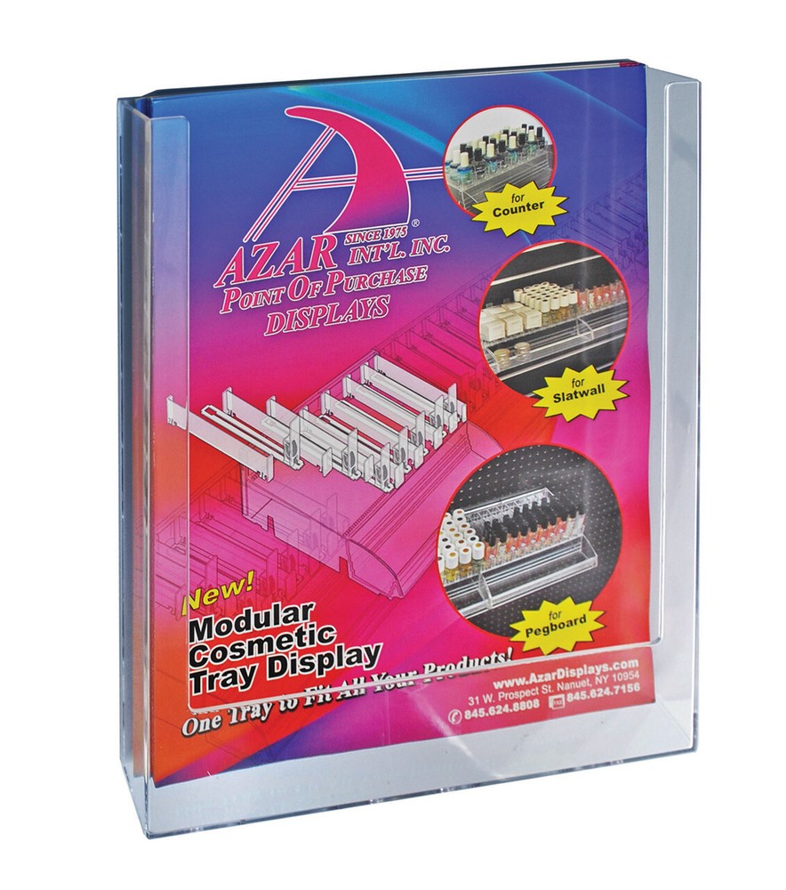Azar Displays Wall Mount Brochure Holder, 9"W, 10-Pack