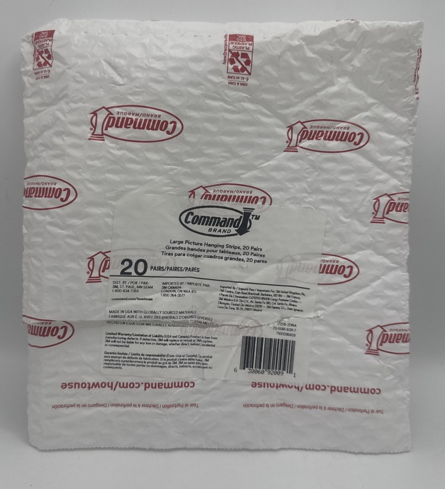 Command Large Picture Hanging Strips White 20 Pack (17206-20NA)