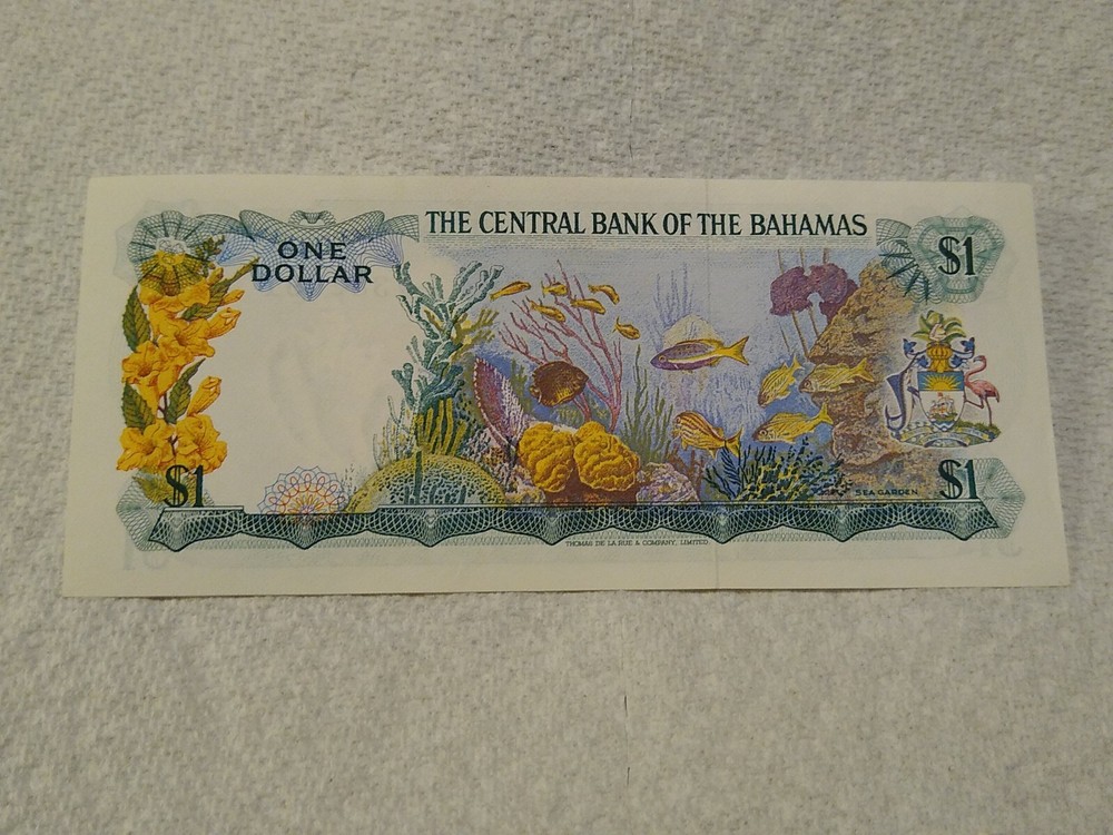 1974 Bahamas One Dollar Banknote... UNC