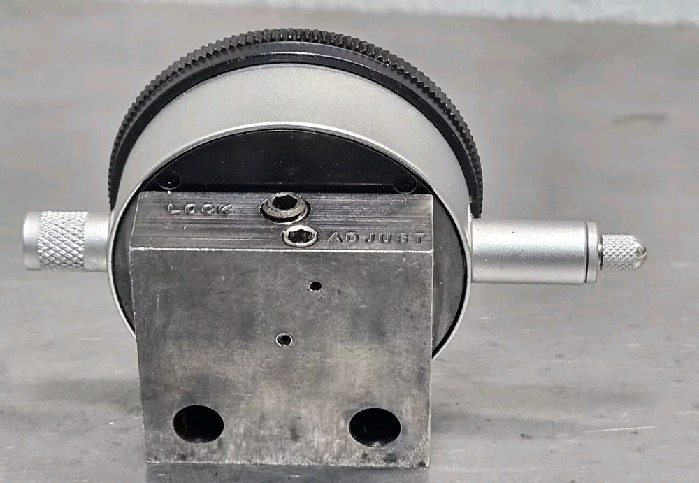 Starrett No. 25-111 dial indicator with No. 674-2 adjustable mounting bracket