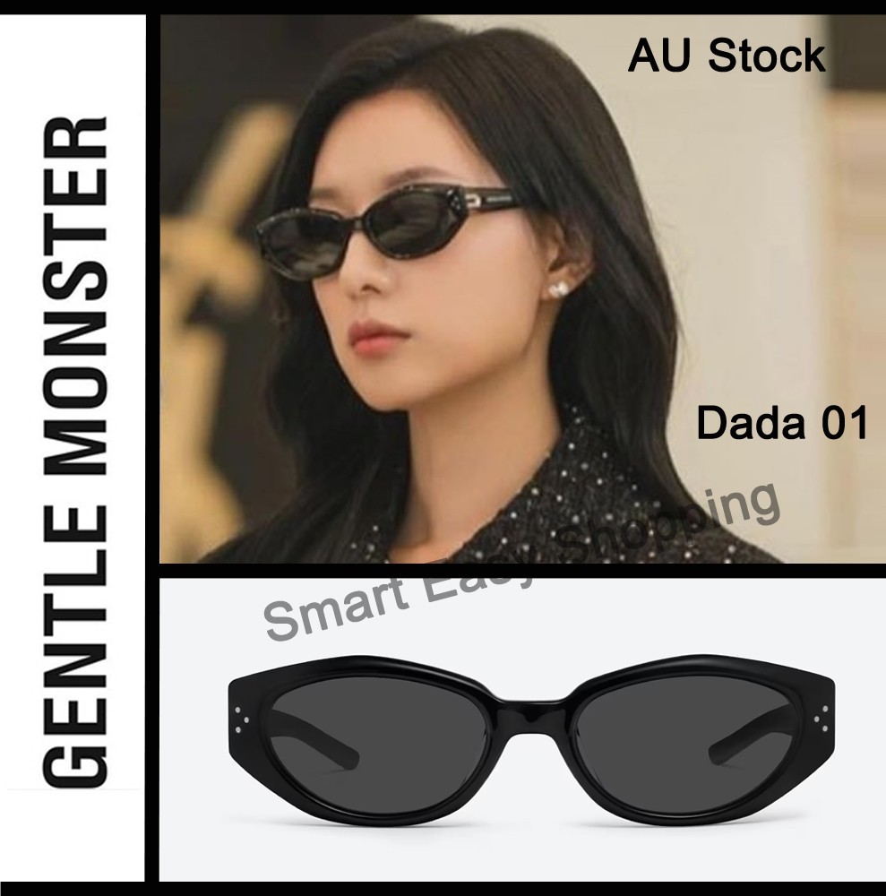Gentle Monster Dada 01 Sunglasses Butterfly Shape Bold Black Frame