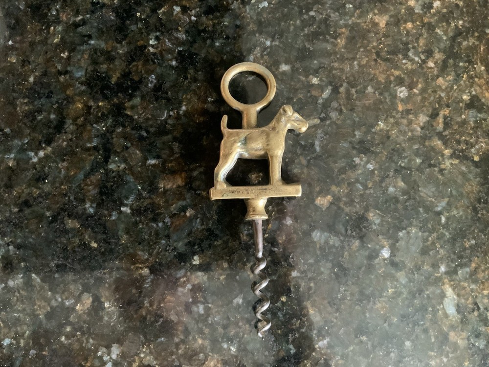 Vintage Brass Airedale Corkscrew