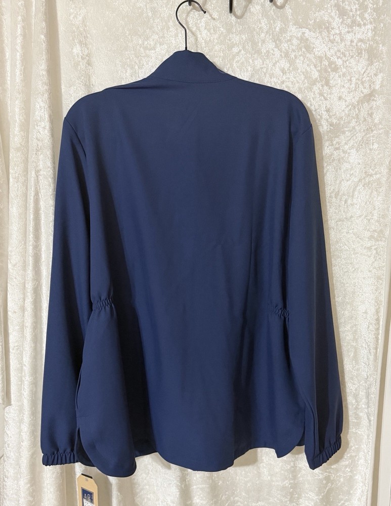 Cherokee Protx2 NWT Scrub Jacket Womens XL Blue Zip Front Stretch
