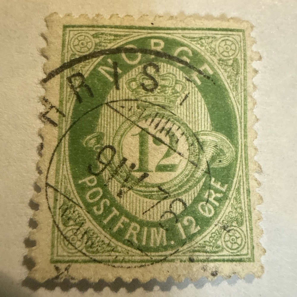 NORWAY Stamp  Sc #26 Used/hinged